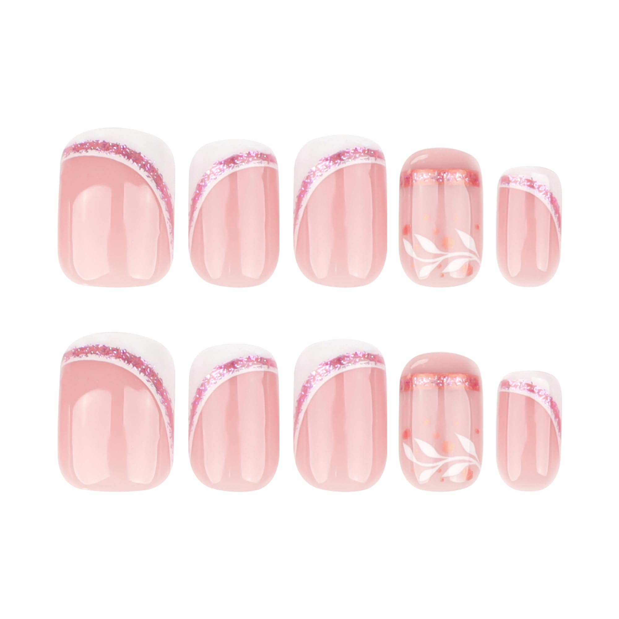 Stbisen 30 piece artificial nail kit in short square shape