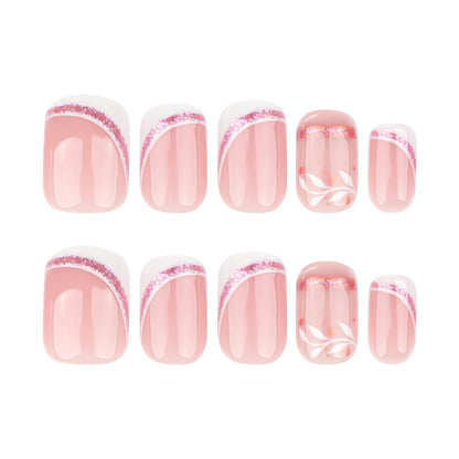 Stbisen 30 piece artificial nail kit in short square shape