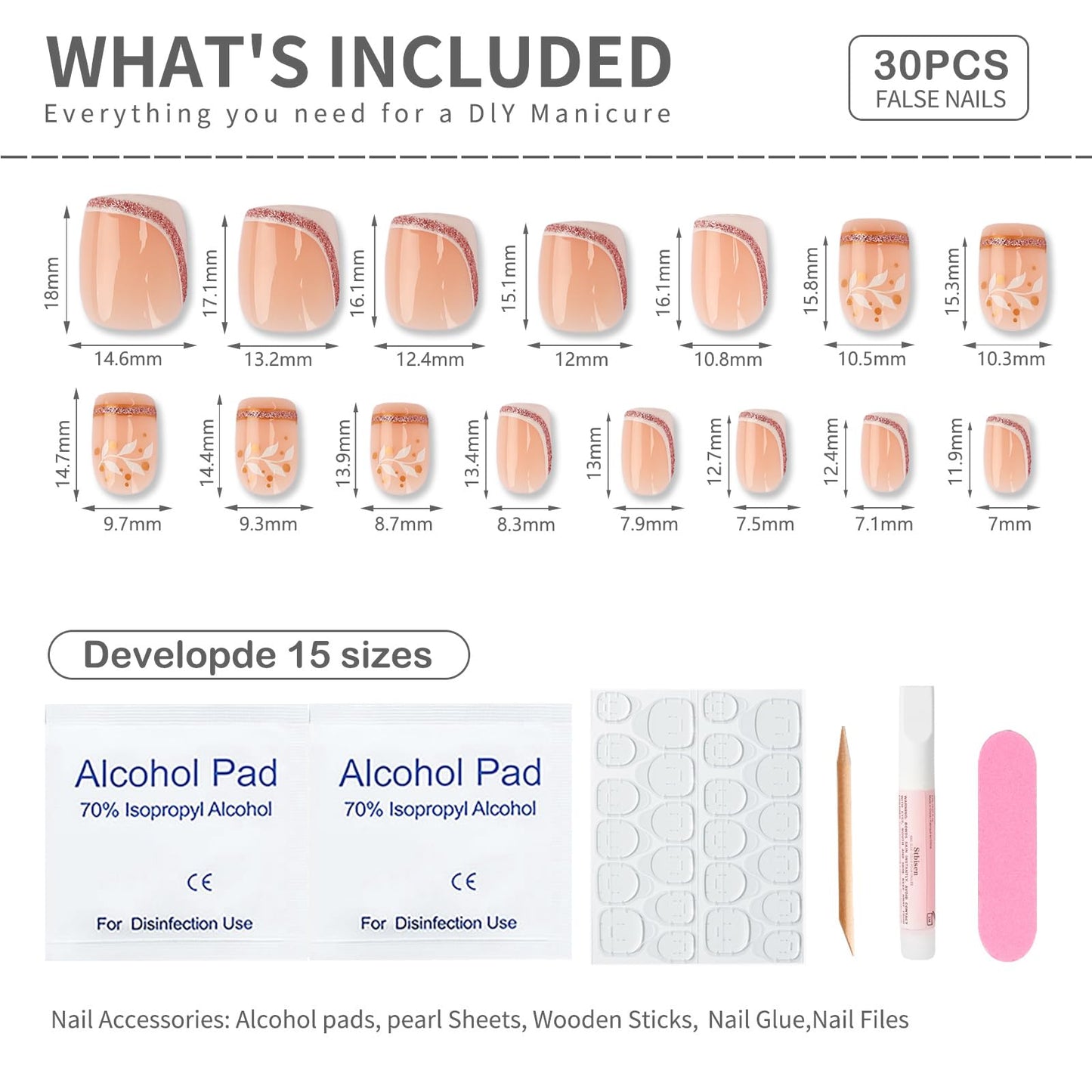 Side profile of short square acrylic nails with gel finish