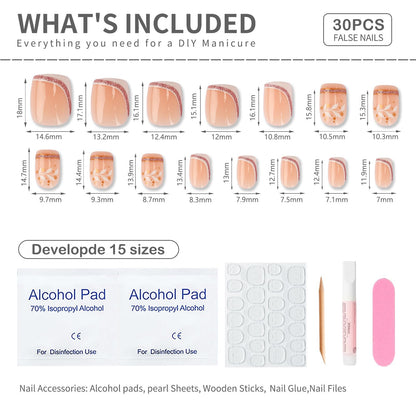 Side profile of short square acrylic nails with gel finish