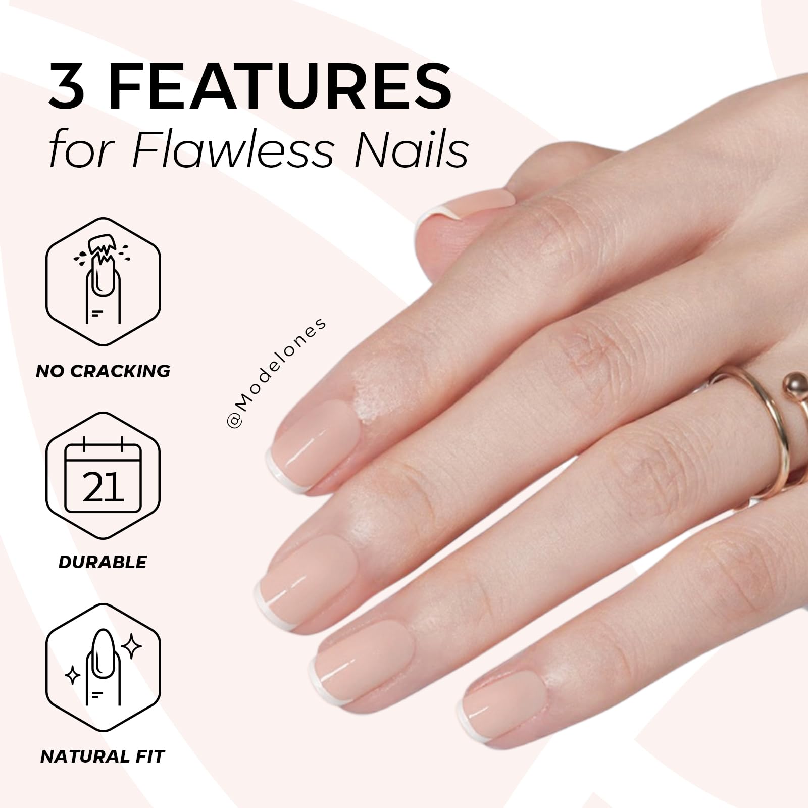 Eonfave press on nails 32 pieces set with nail glue and accessories