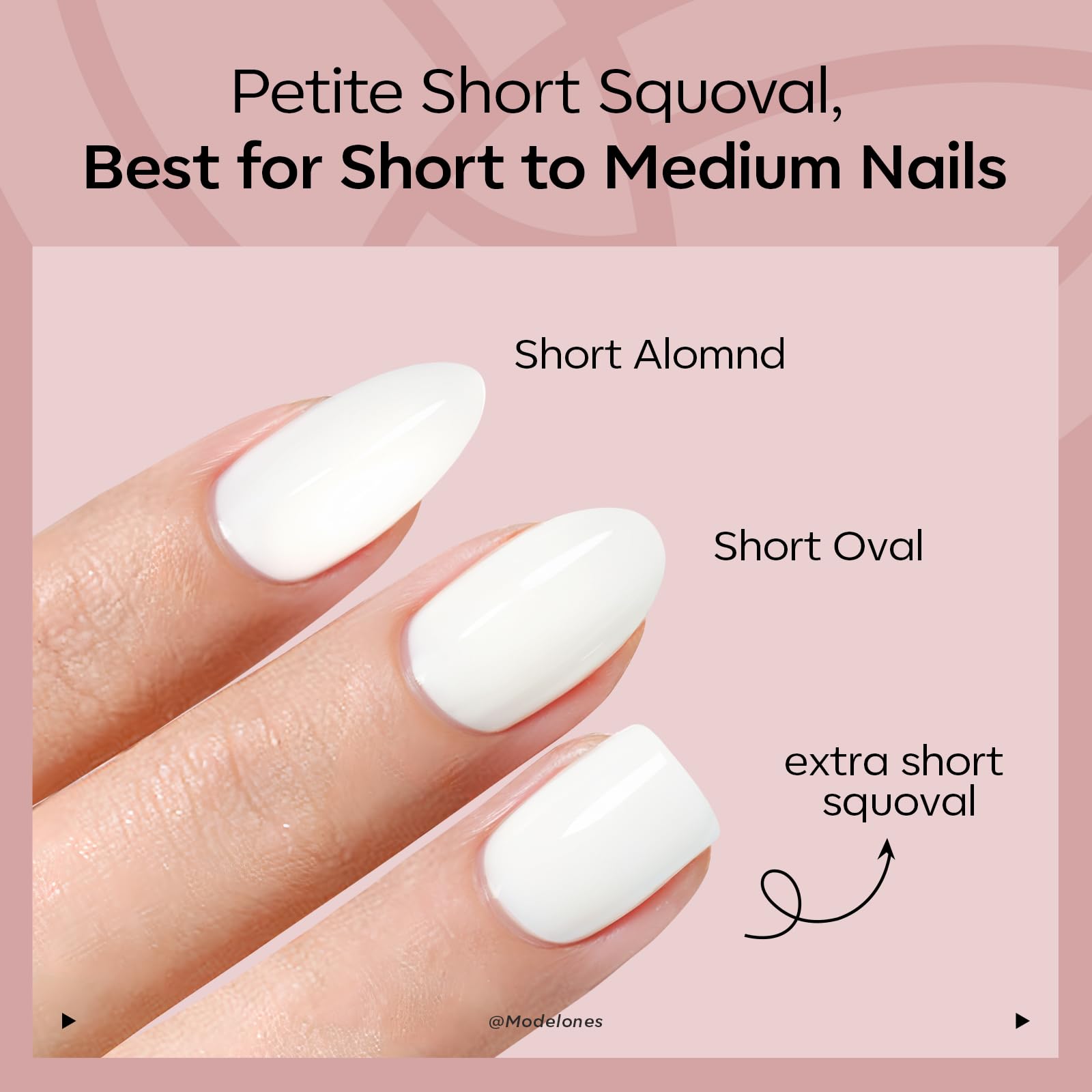 Close up of French tip design on Eonfave press on nails