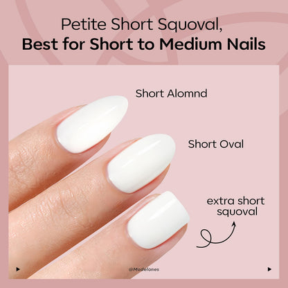 Close up of French tip design on Eonfave press on nails