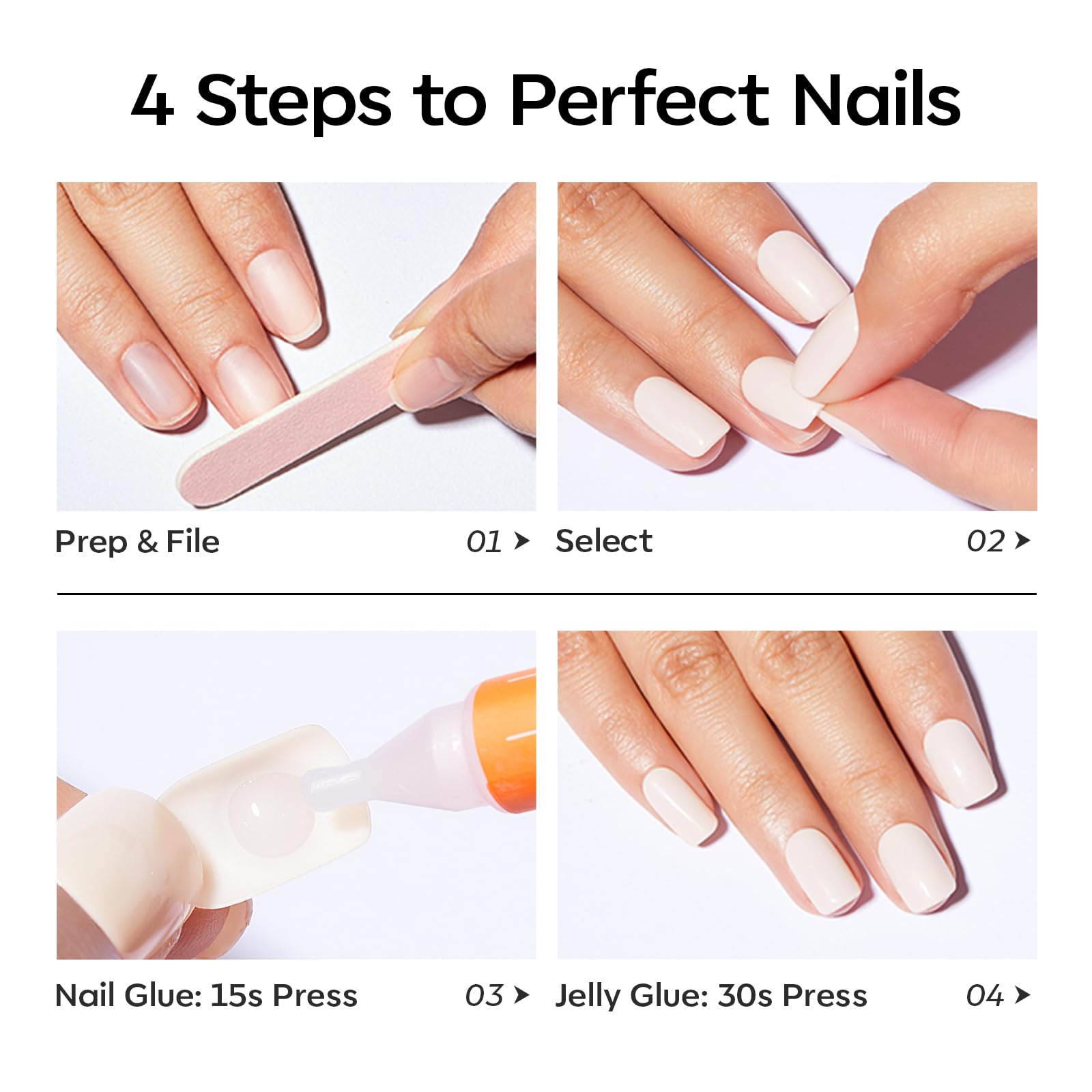 Eonfave reusable artificial nails for natural manicure look