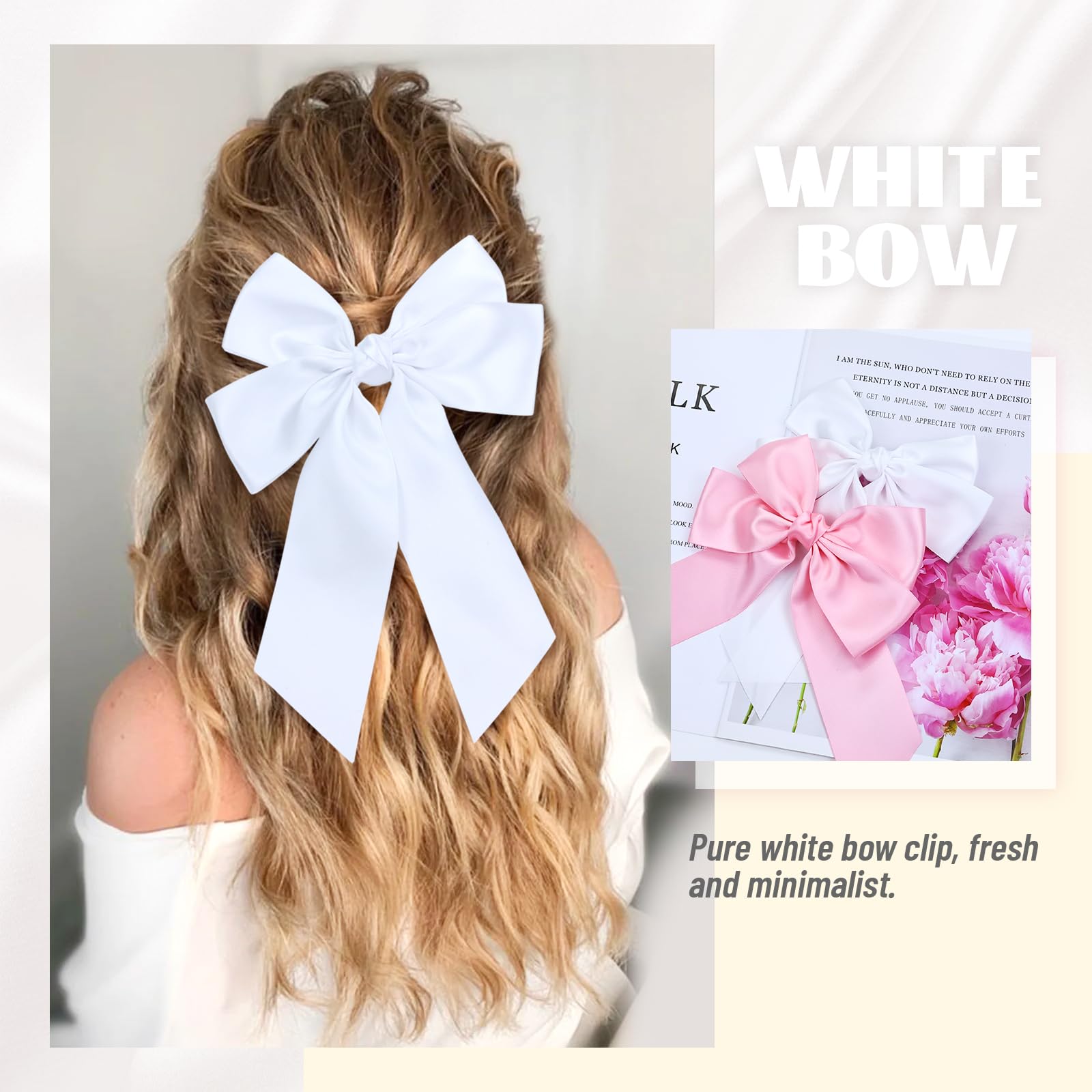 Cinaci large pink satin ribbon hair accessory showcasing the high quality texture and fine stitching.