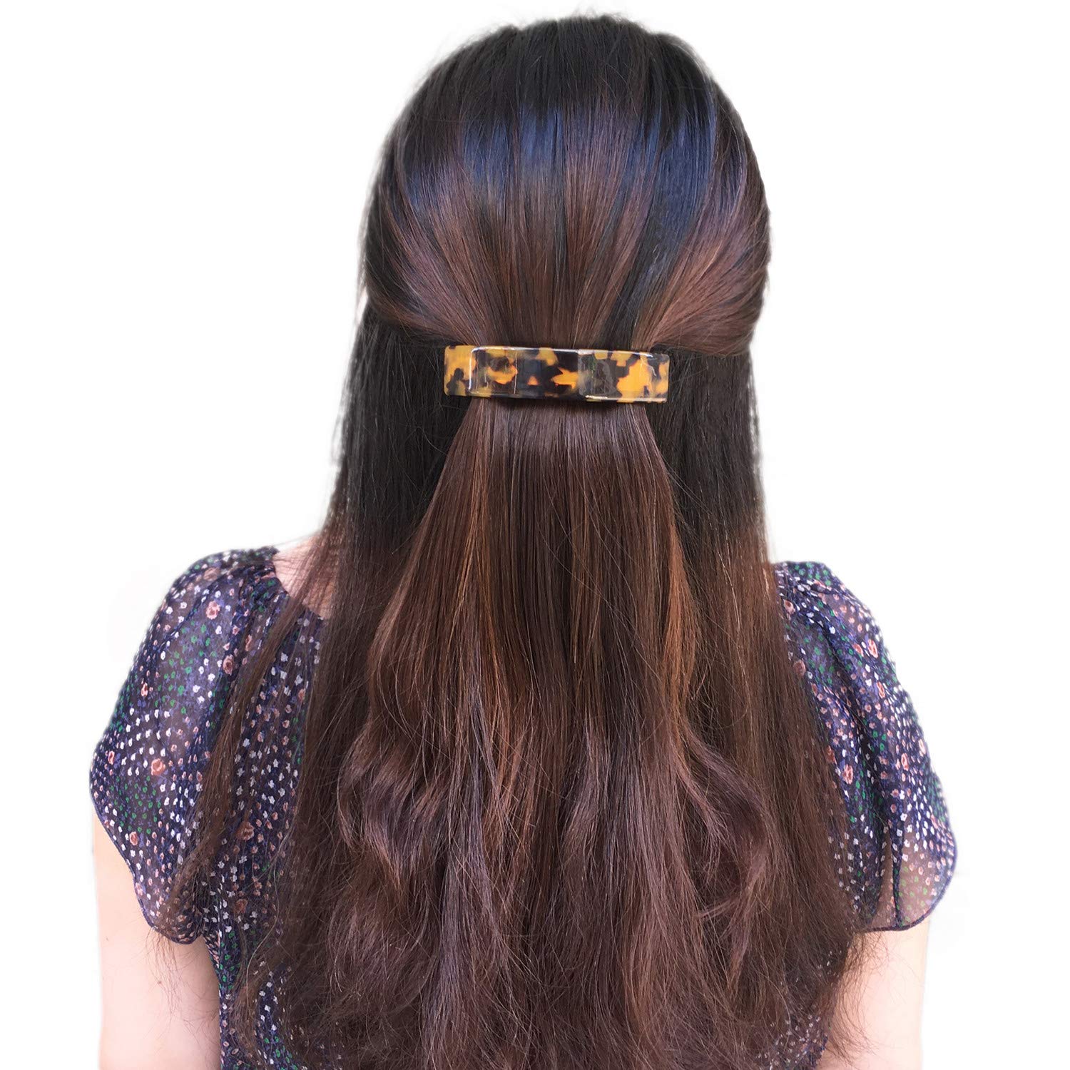 Eyegla luxurious cellulose acetate volume barrettes demonstrating the elegant curved rectangular design
