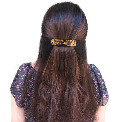 Eyegla luxurious cellulose acetate volume barrettes demonstrating the elegant curved rectangular design