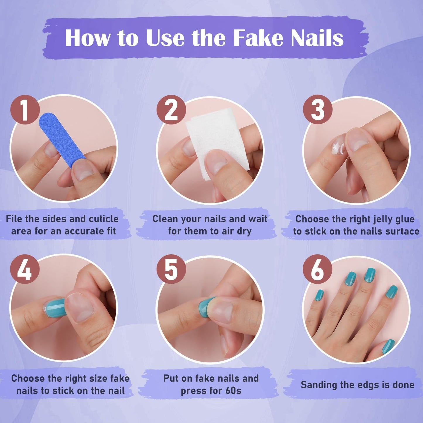 Side profile of flexible soft gel press on nails