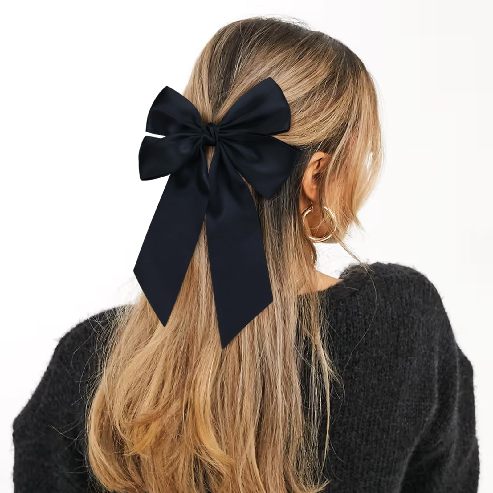 Cinaci purple and khaki premium hair bow accessories highlighting the secure hold design for women and girls.