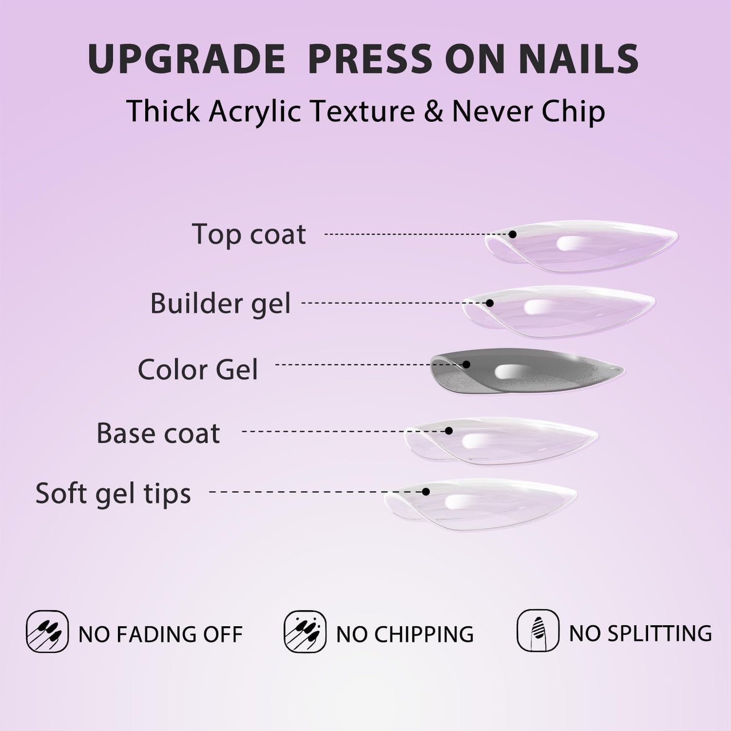Hand displaying KQueenest short pink press on manicure