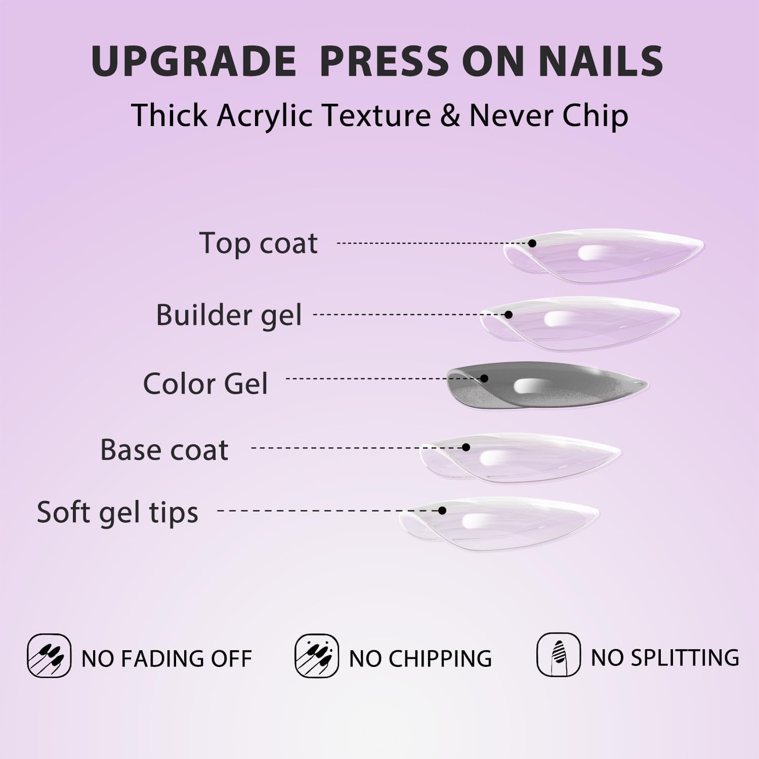 Hand displaying KQueenest short pink press on manicure