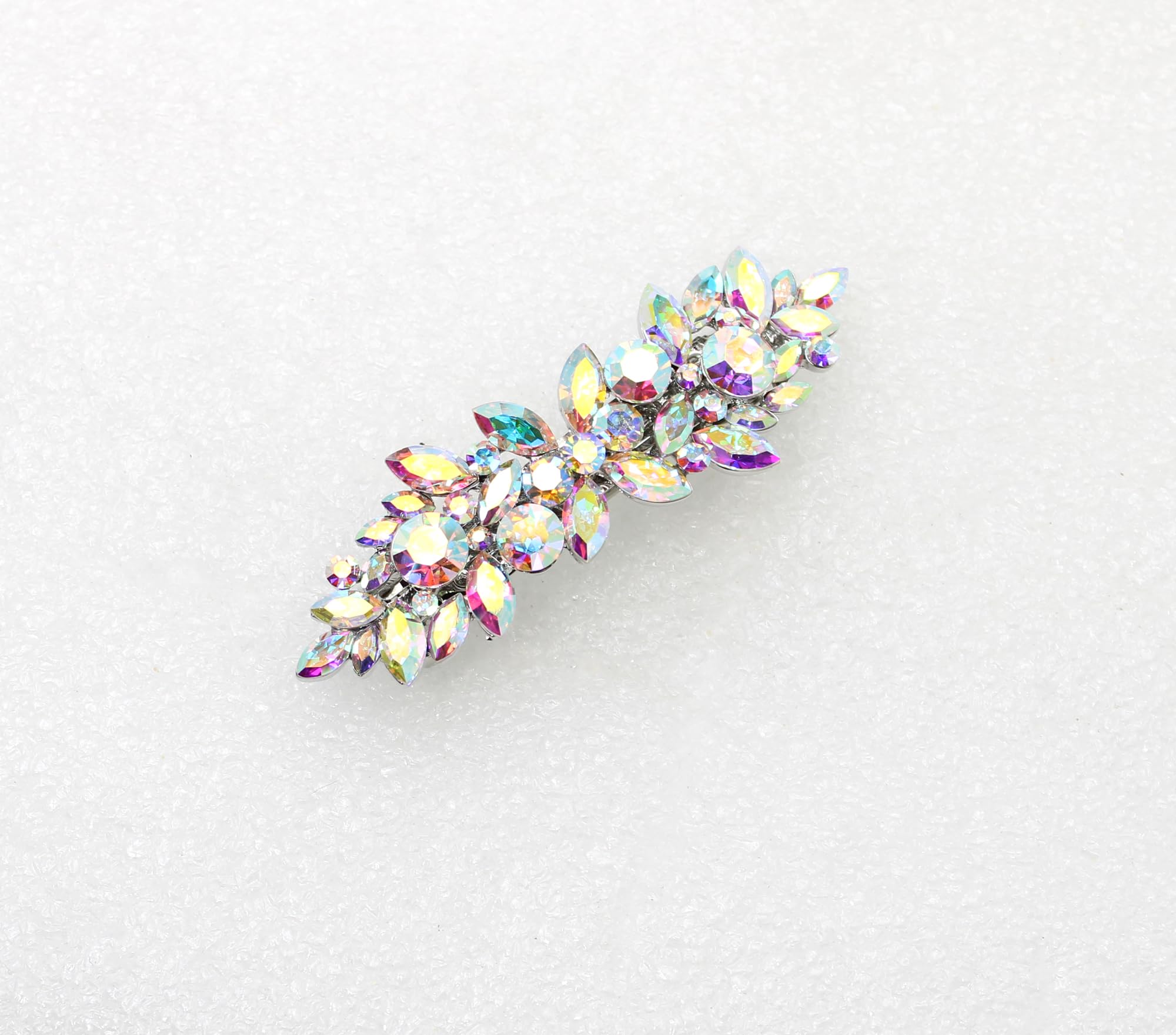 Faship multicolor aurora borealis floral accessory styled beautifully on a sophisticated woman wedding updo
