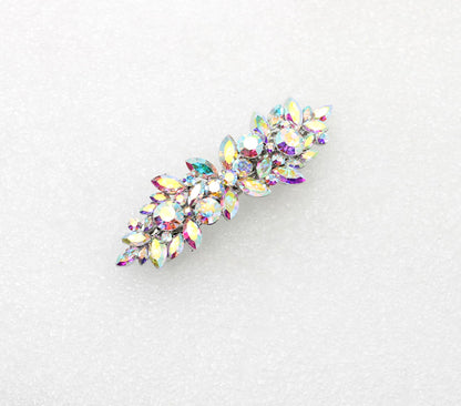Faship multicolor aurora borealis floral accessory styled beautifully on a sophisticated woman wedding updo