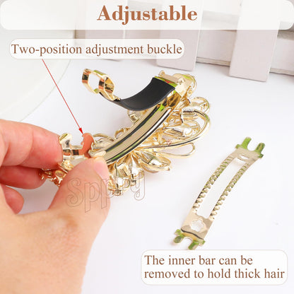 Beaupretty luxury gold tone hair barrette styled in an elegant wedding updo.