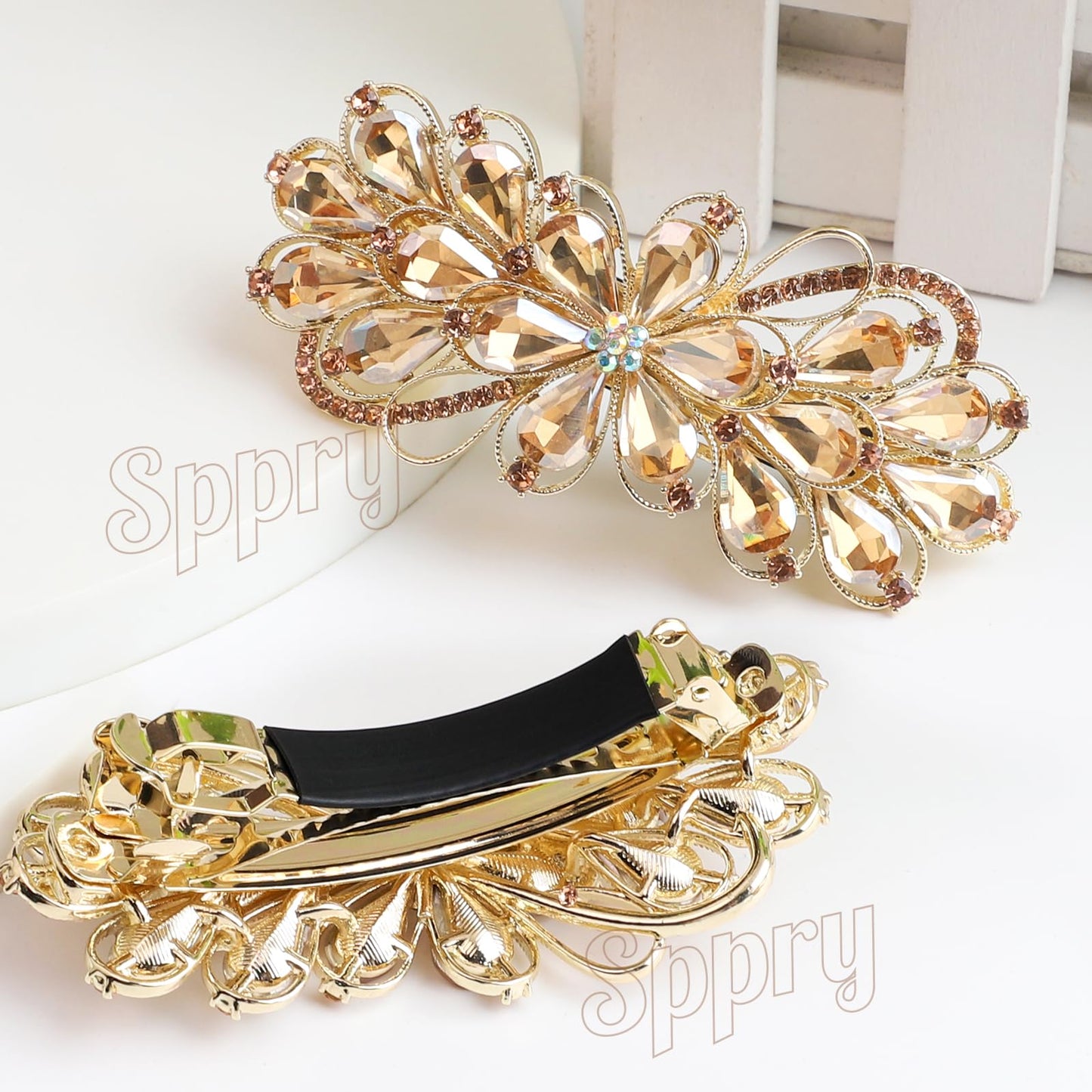 Beaupretty non slip alloy hair clasp dimensions highlighting its large size for thick hair.
