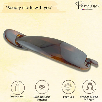 Parcelona premium metal free hair clip showing the innovative closing clasp mechanism.