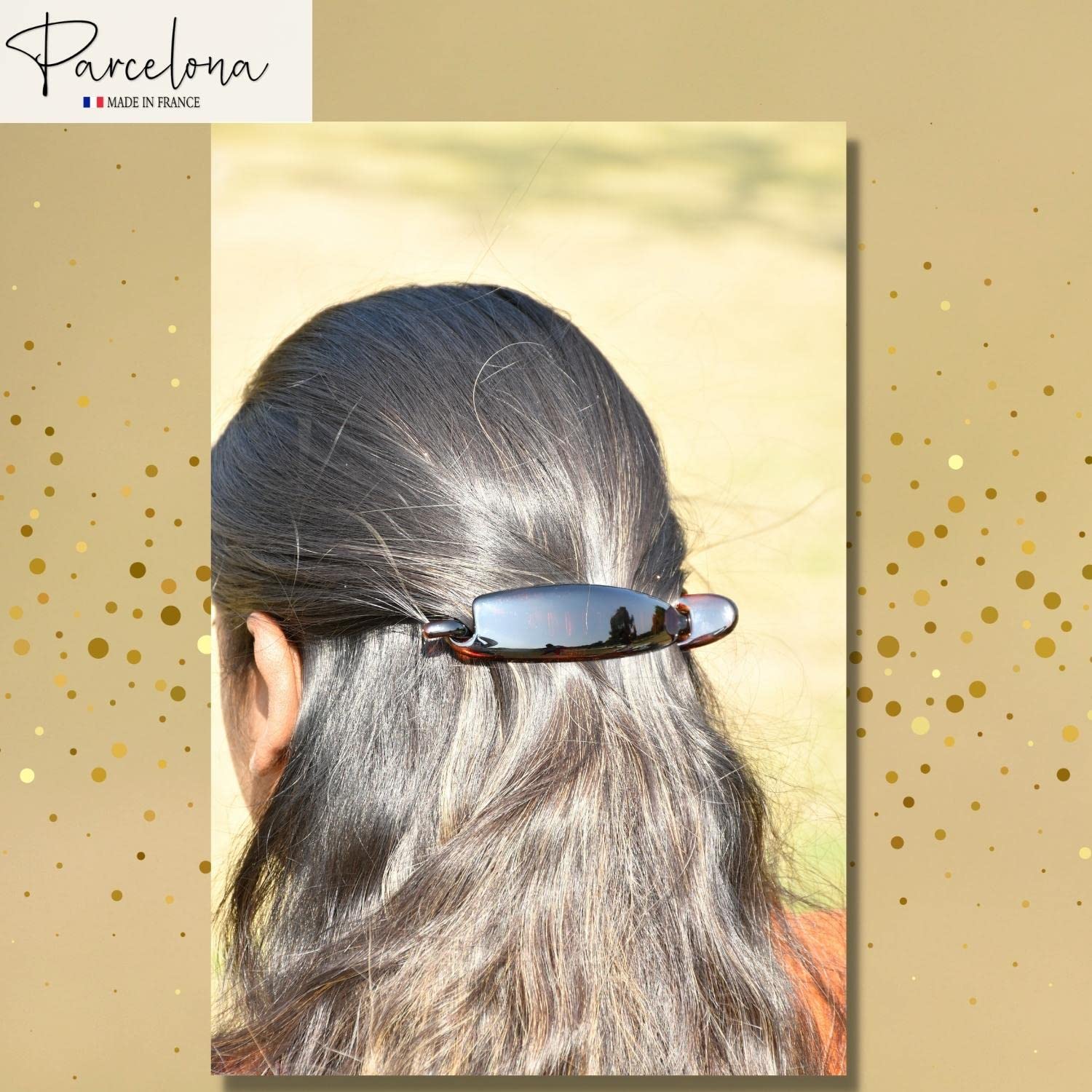 Parcelona no slip grip hair barrette packaging details representing authentic USA import quality.