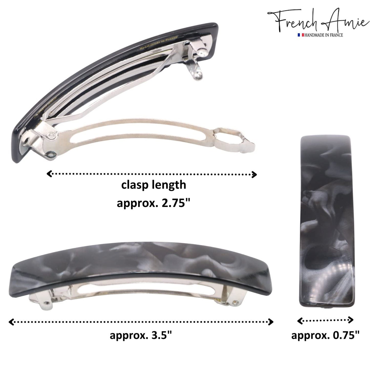 French Amie luxury hair accessories demonstrating strong grip automatic closure functionality