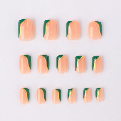 Square shaped press on nails showing glossy acrylic finish