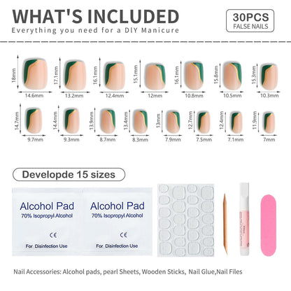 Top view of 30 piece Mivota nail kit packaging and contents
