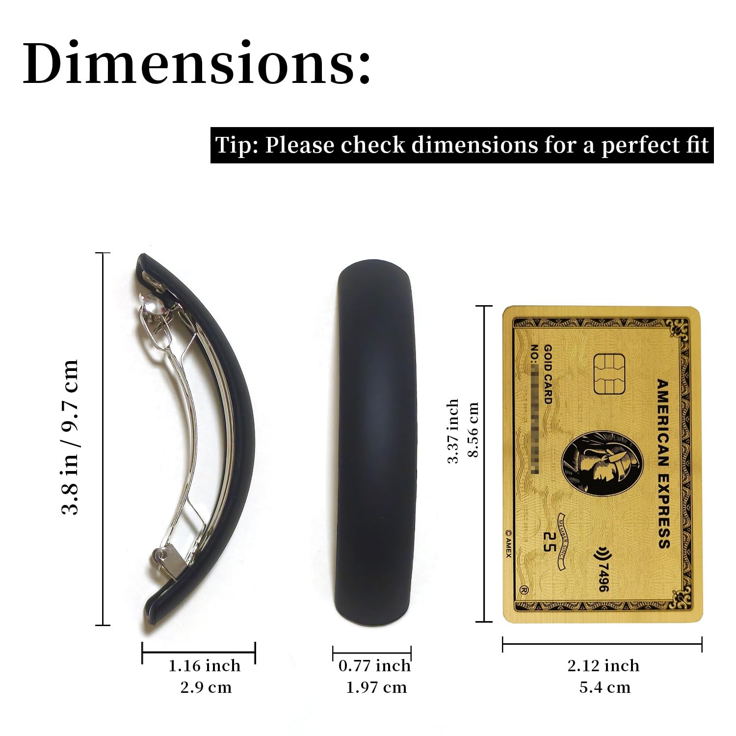 French matte curved hair clips for women with thick hair styles.