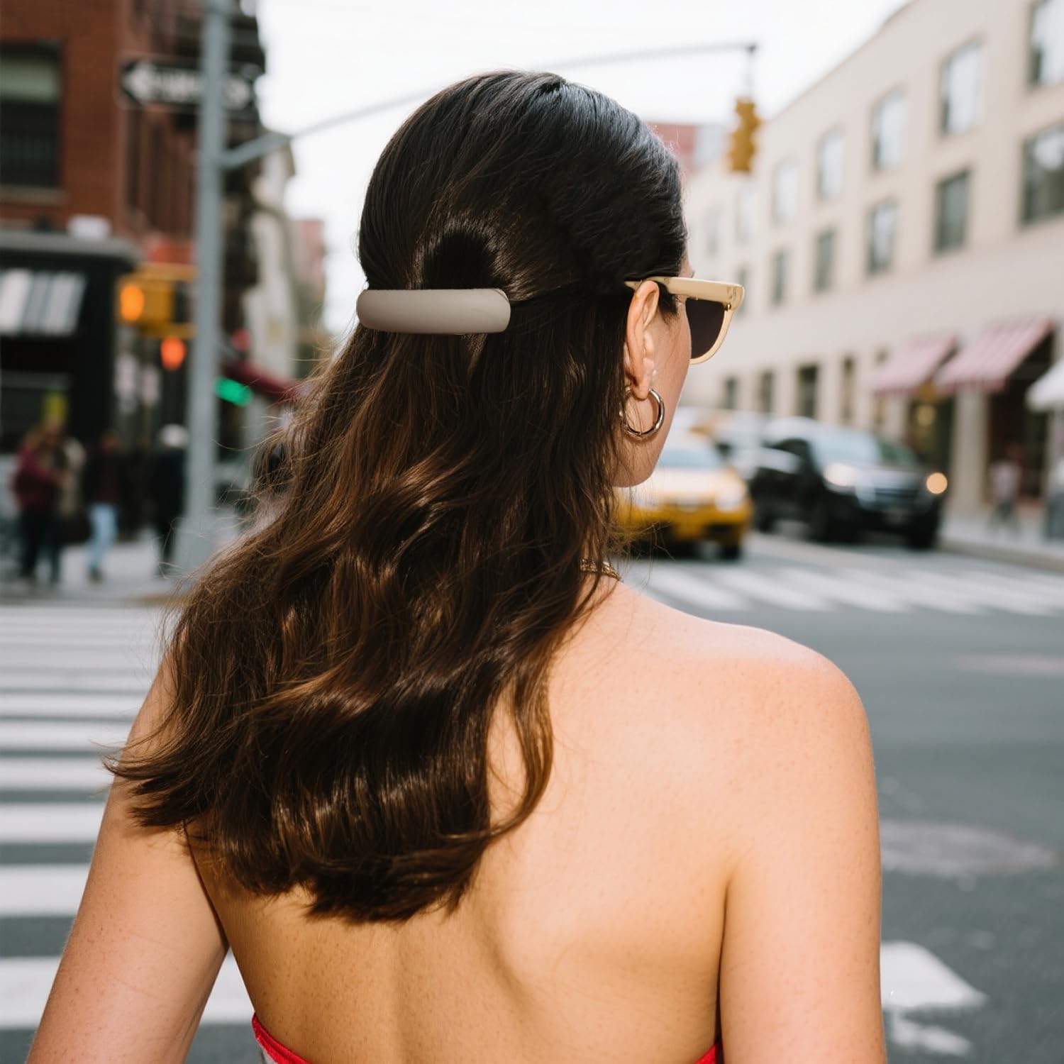 Four minimalist solid colored hair accessories for everyday styling variety.