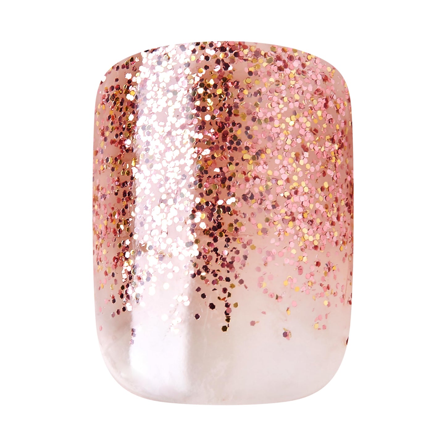 Model hand wearing Kiss Impress Color Fx Dimension glitter nails