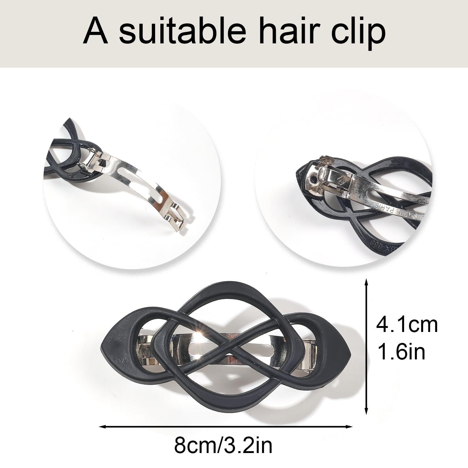 Ivyu eight piece matte hair clips showcasing the strong hold spring clasp mechanism