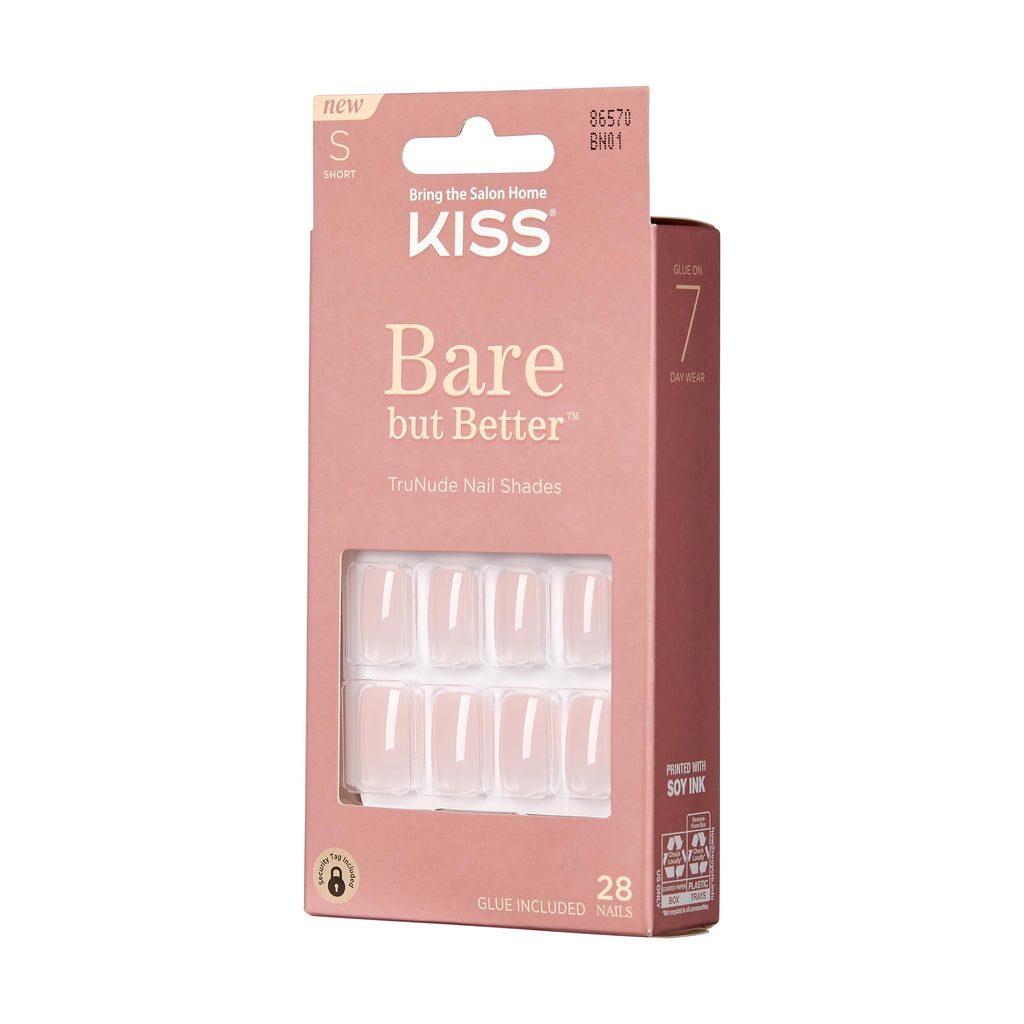 KISS Bare But Better press on nails kit contents with glue