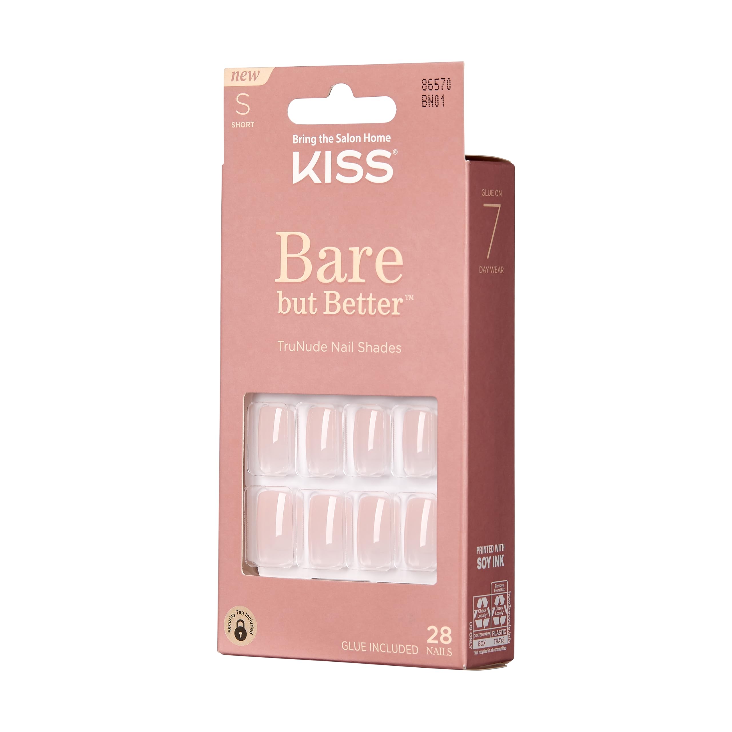 KISS Bare But Better press on nails kit contents with glue