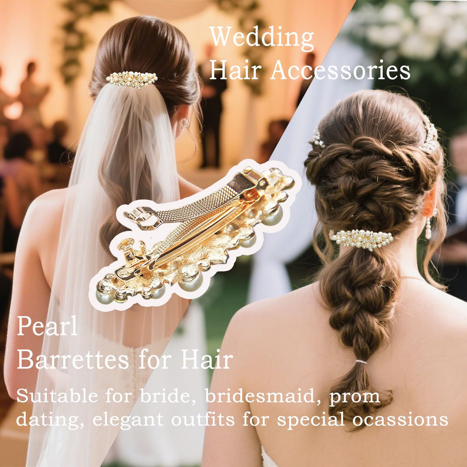 Back view of the secure French spring clasp mechanism on the premium imported hair accessory.