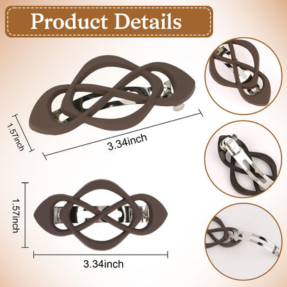 Amariver matte brown hair clips displayed to show the spring loaded metal grip mechanism.