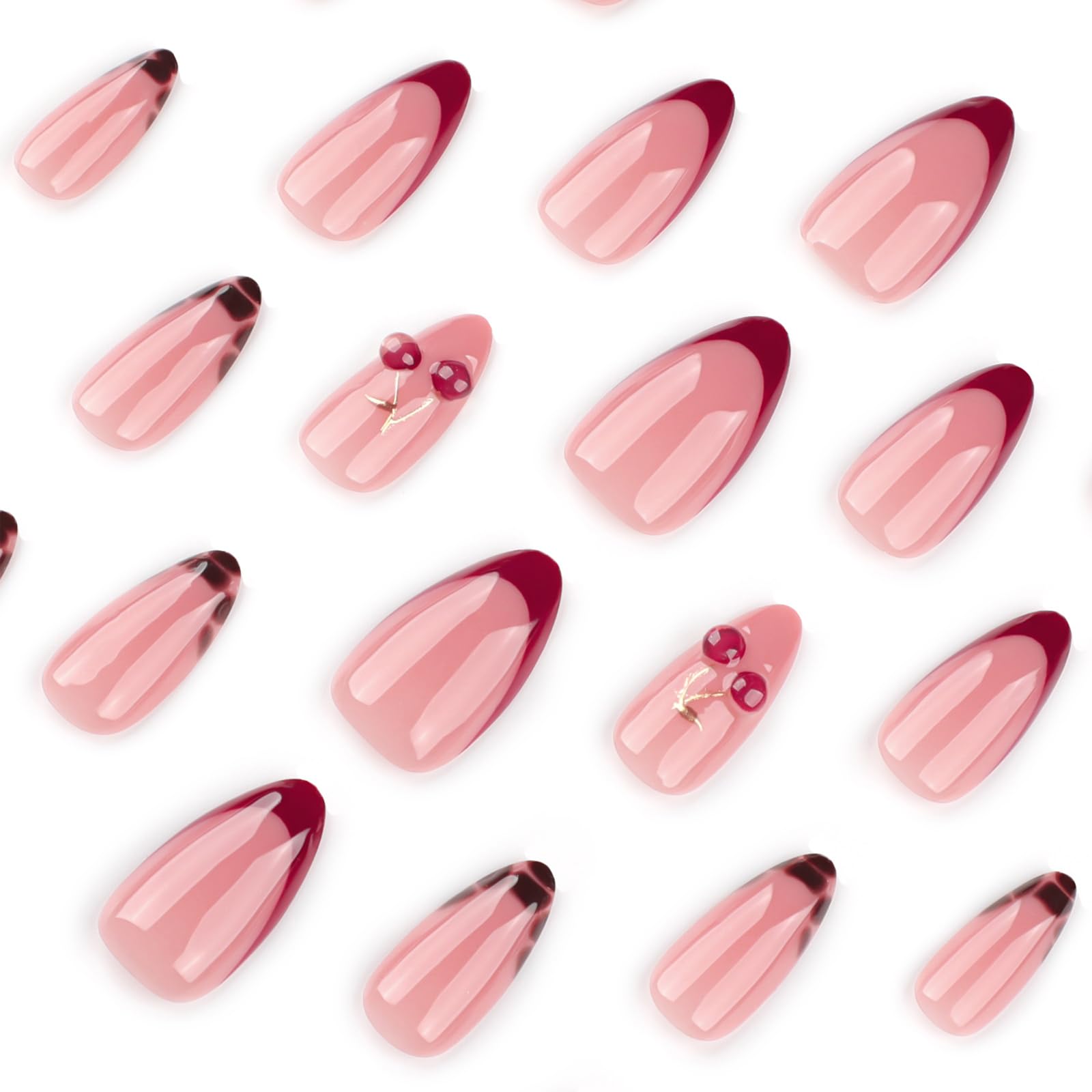 Full set of 24 Mivota almond press on nails in assorted sizes