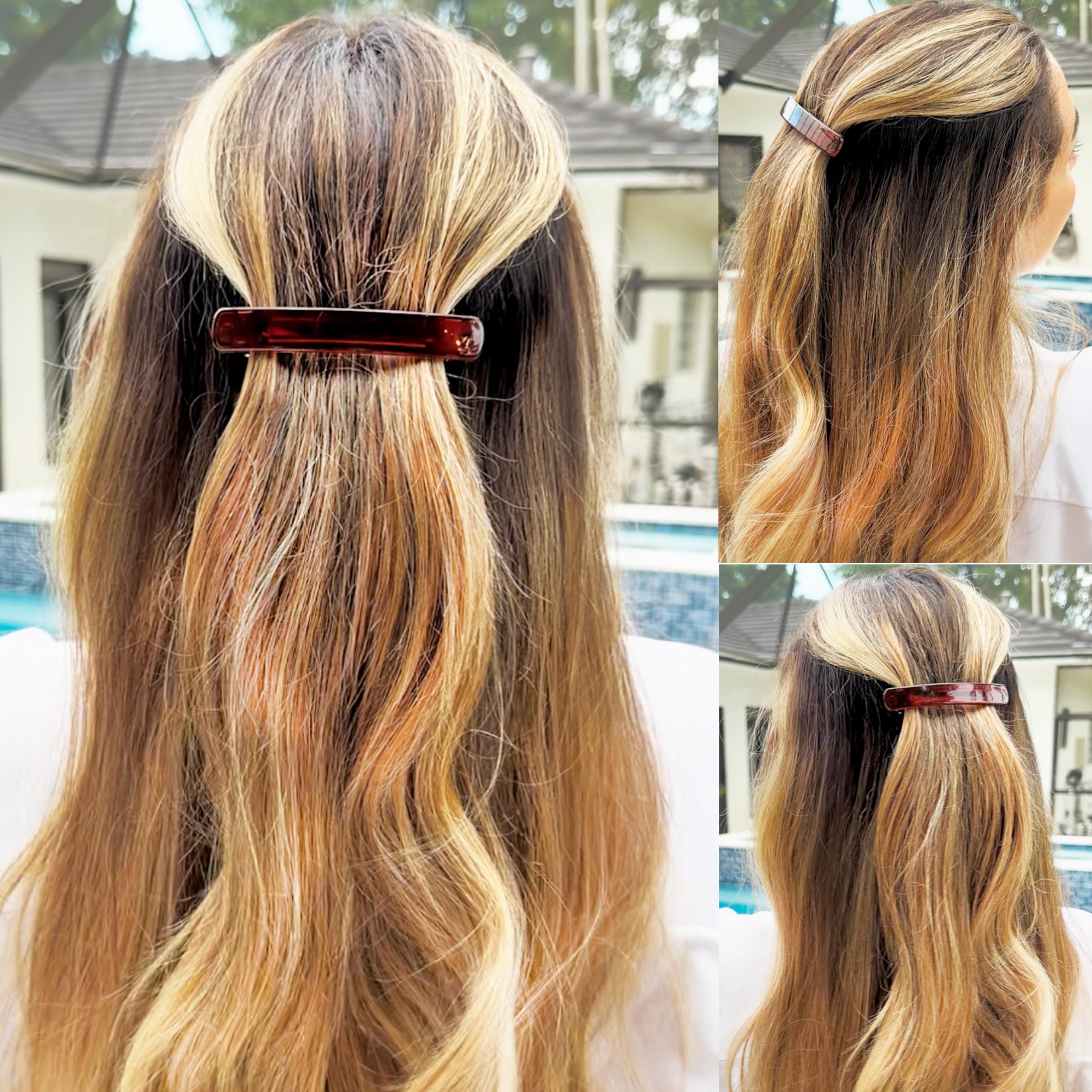 Camila Paris premium automatic metal clasp hair accessory showcasing non slip rubberized grip