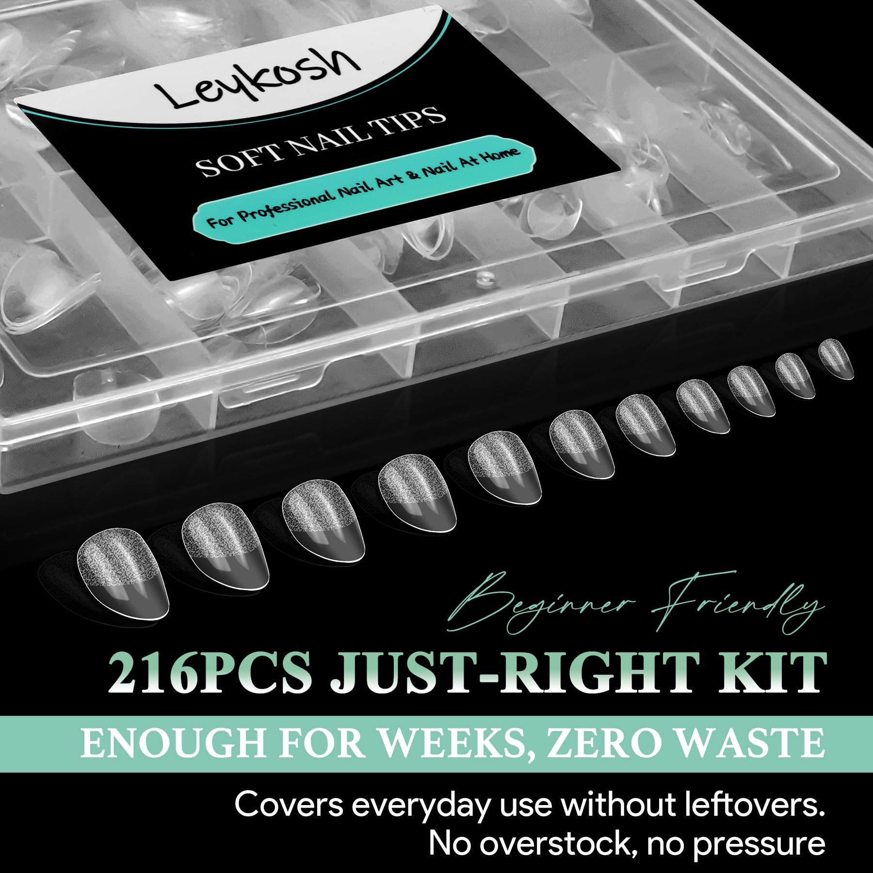 Durable flexible acrylic soft gel nail tips