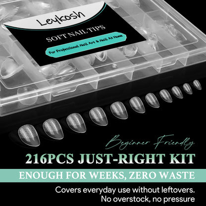 Durable flexible acrylic soft gel nail tips