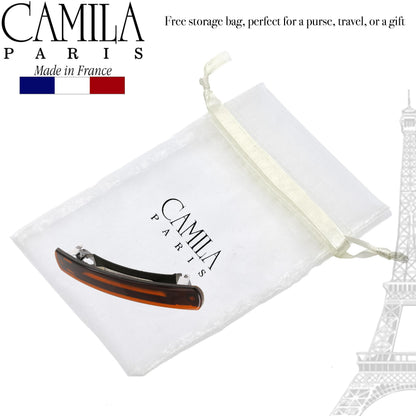 Camila Paris model CP3557 luxury tortoise shell hair clip displayed flat
