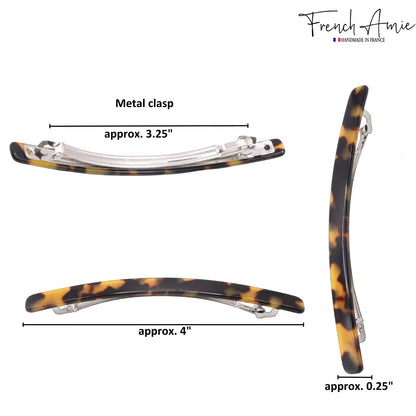 French Amie four inch long thin hair clip packaging presentation making it ideal for luxury gifting