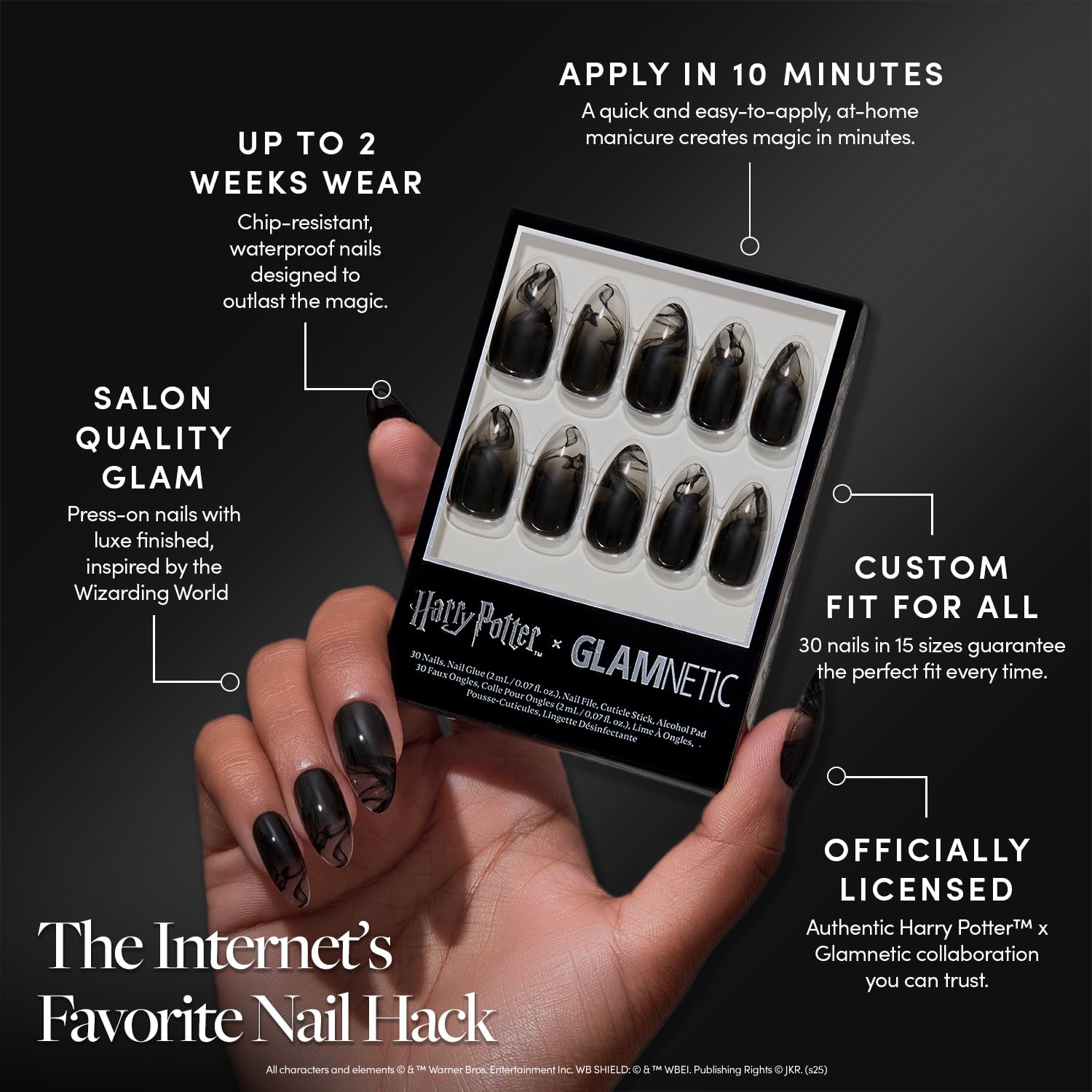 Glamnetic Harry Potter collection Dementor nail set