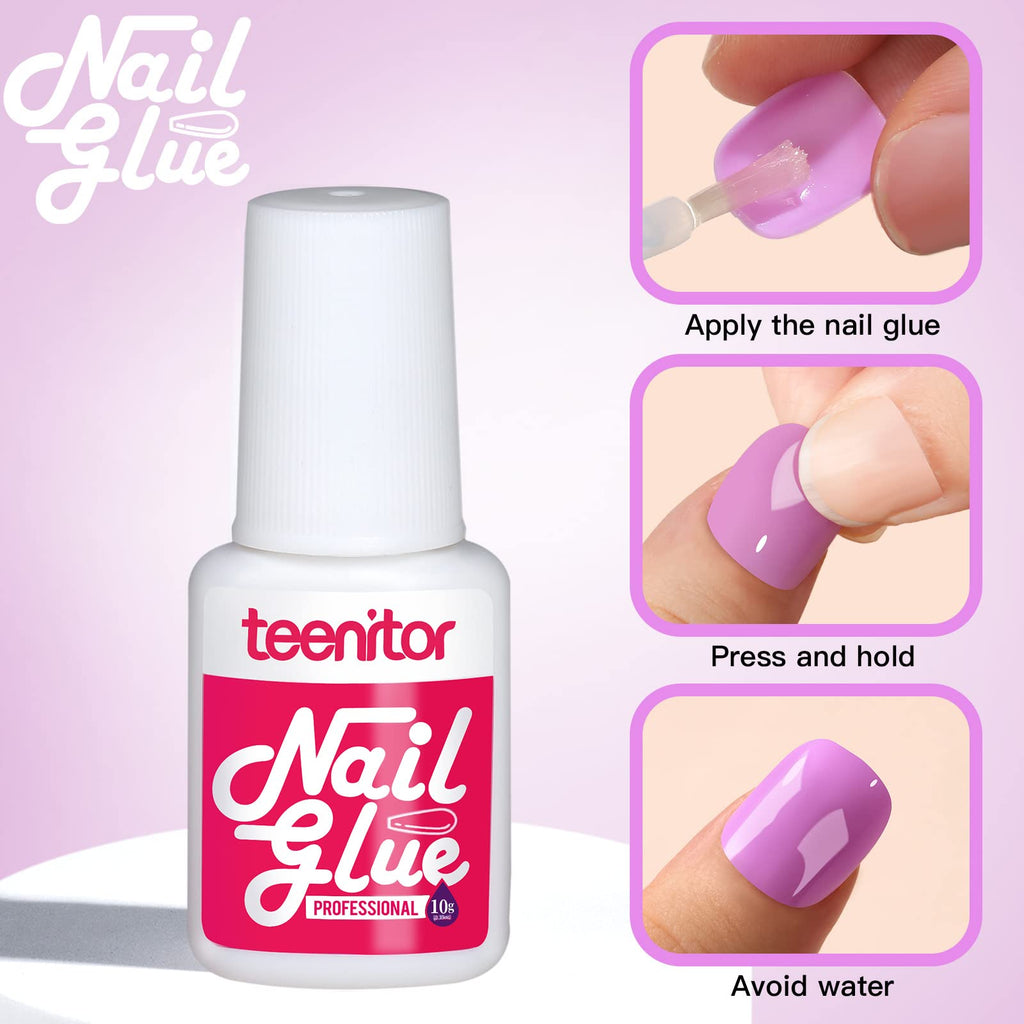 Professional salon style manicure using Teenitor press on nails