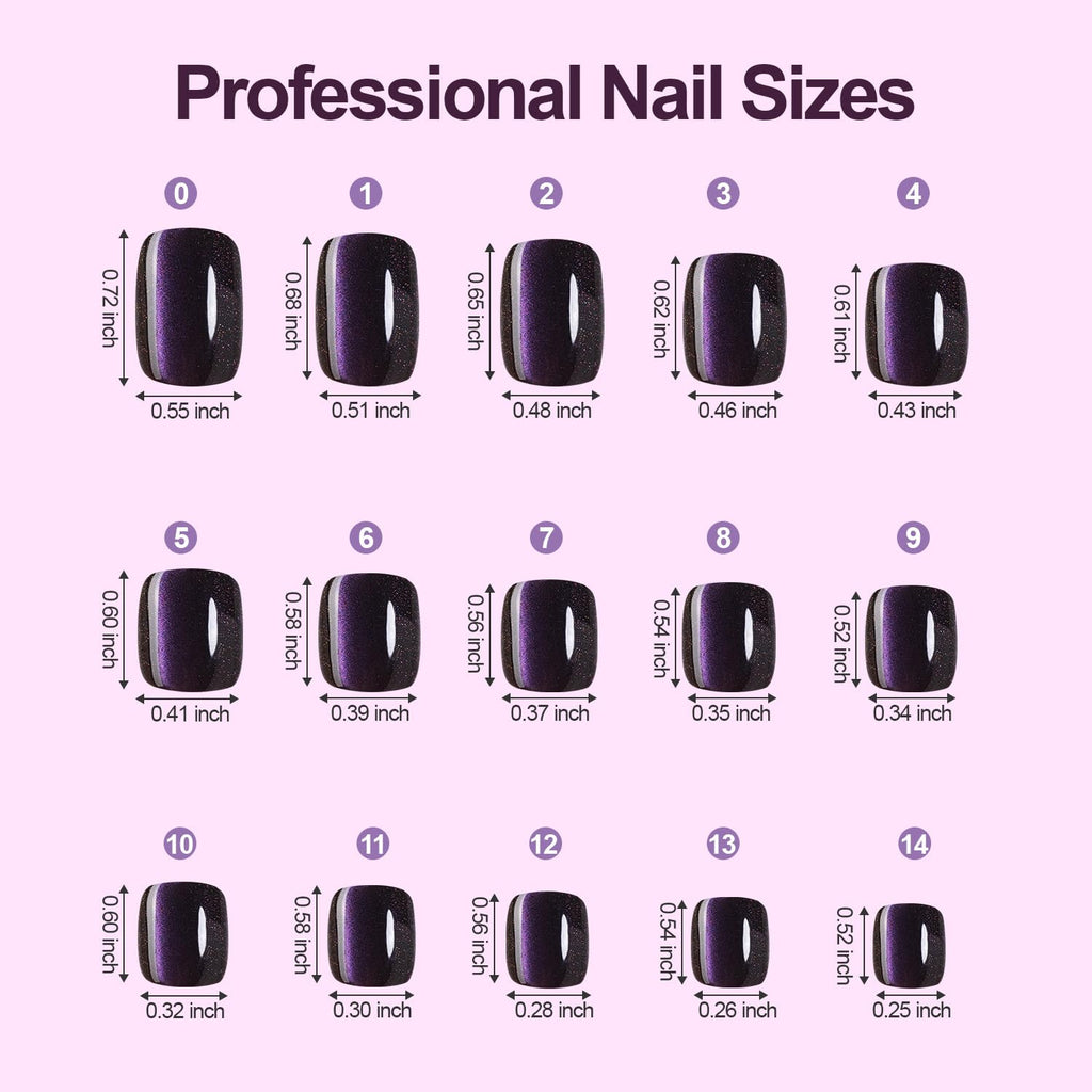 High gloss finish cat eye artificial nails for women