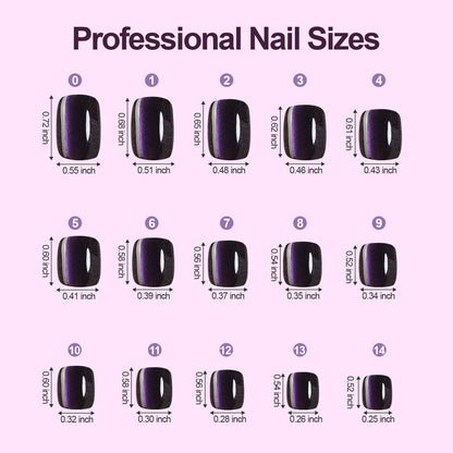 High gloss finish cat eye artificial nails for women