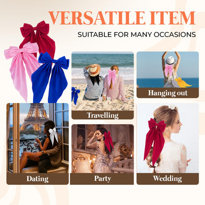 Complete six piece set of loqpol luxury hair ornaments illustrating the vibrant color variety and sophisticated draping style