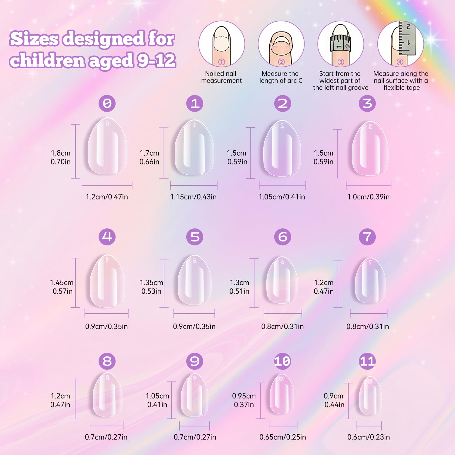 Professional soft gel nail extensions for young girls