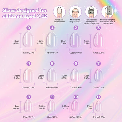 Professional soft gel nail extensions for young girls