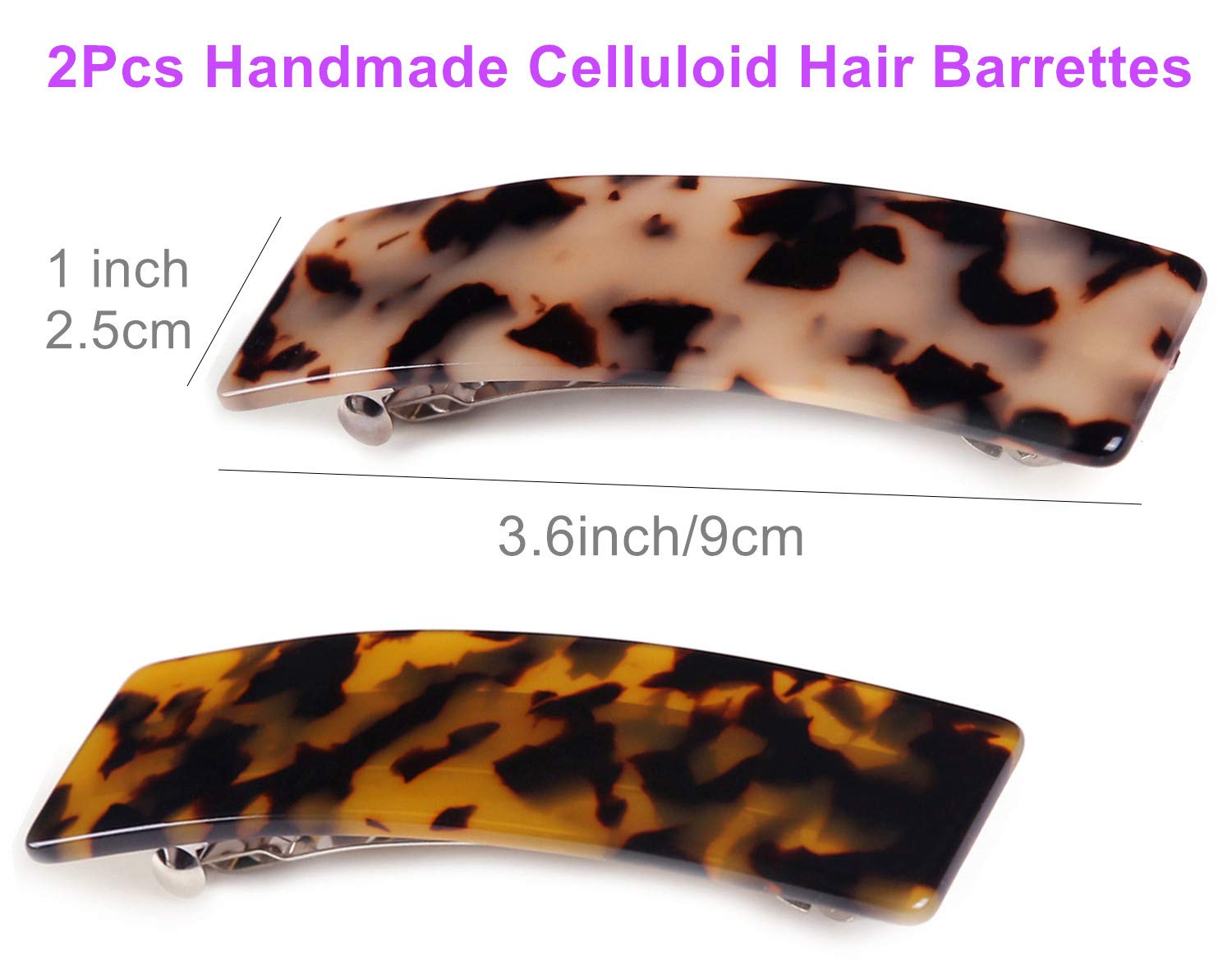 Eyegla large automatic hair barrette highlighting the secure non slip spring closure mechanism