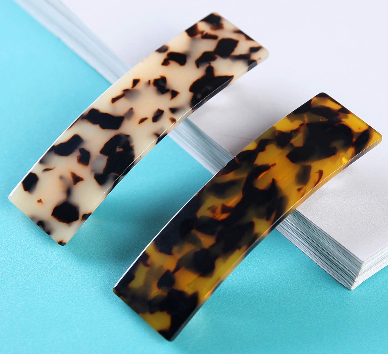 Eyegla premium handmade hair clips for thick hair showing unique organic tortoise shell textures