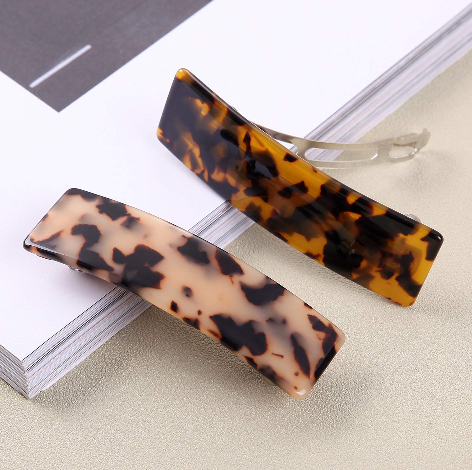 Eyegla elegant rectangular fashion hair barrettes neatly presented inside a premium gift box packaging