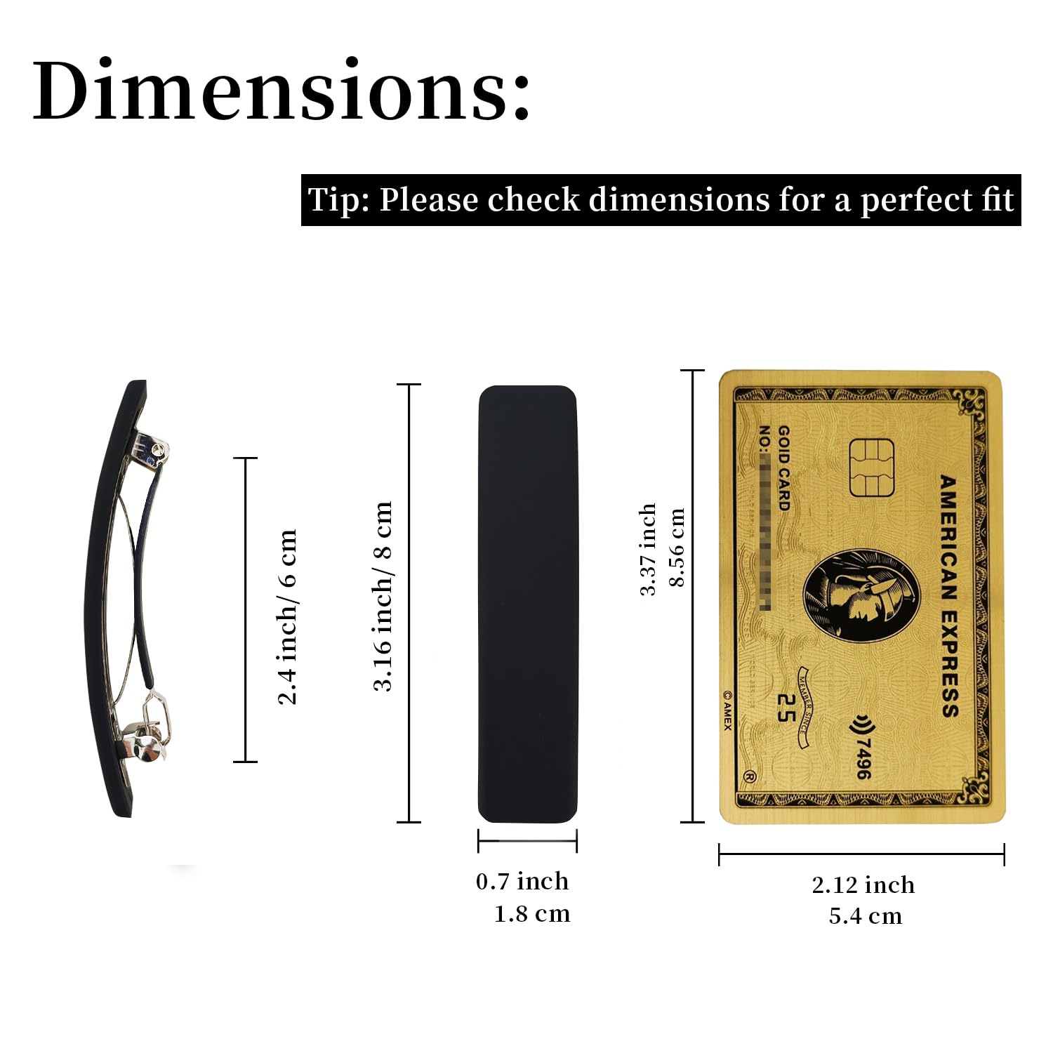 Fsmiling 3 inch French hair clips in classic solid black and leopard print styles.