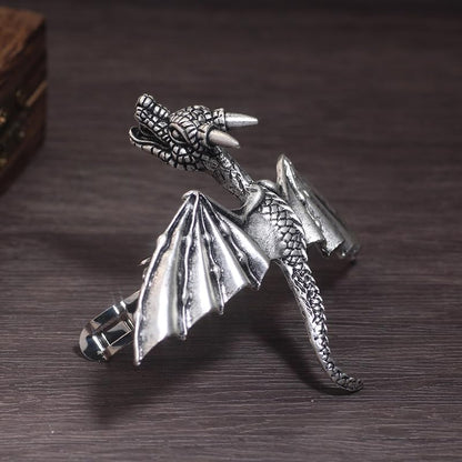 Alternative fashion look showcasing the bendable design of the silver punk dragon hair claw.